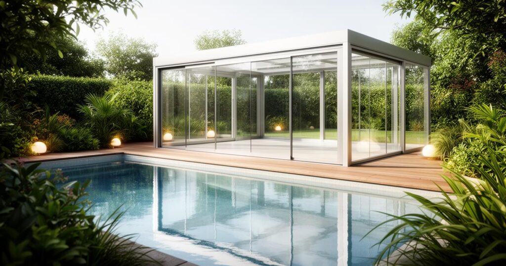 Comparatif des 4 meilleurs abris de piscine en 2026 : Azenco, Abrideal, Abrisud, Gustave Rideau