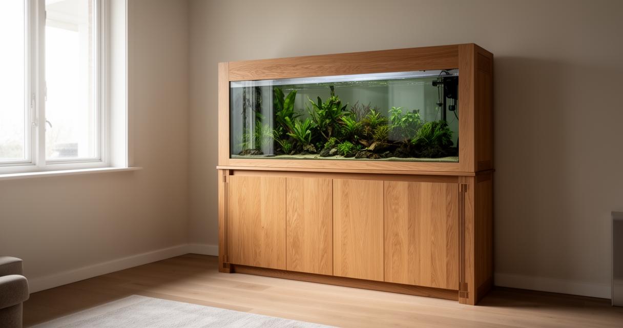 Planifier les finitions avant de savoir comment construire un meuble sur mesure en bois pour un aquarium